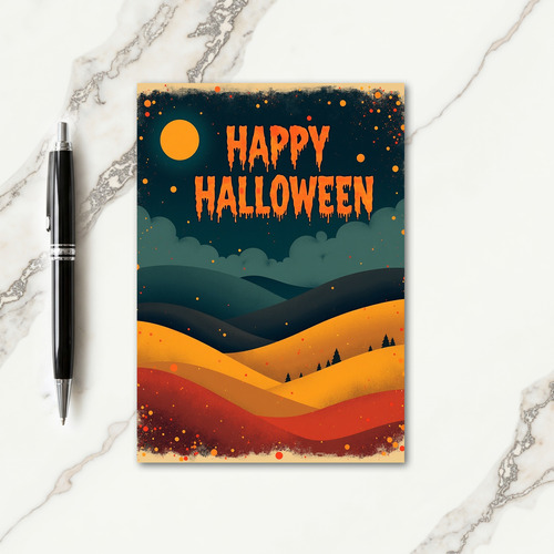 Happy Halloween Dripping Text Card