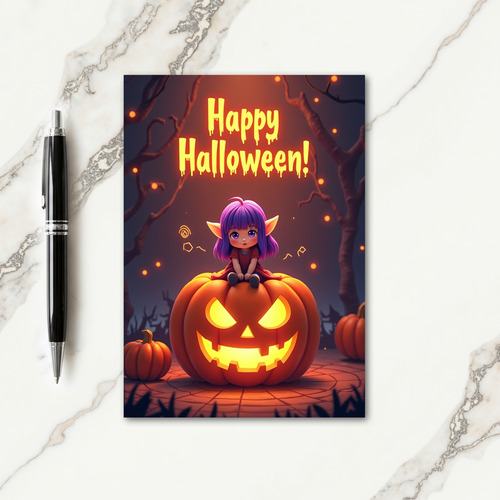 Happy Halloween Elf Card