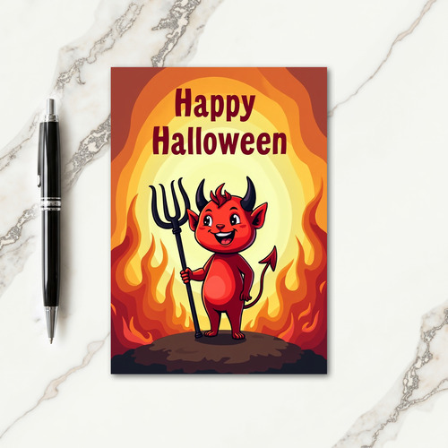 Happy Halloween Fiery Friend Card