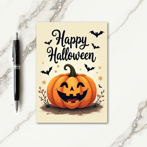 Happy Halloween Flying Bats Card thumbnail