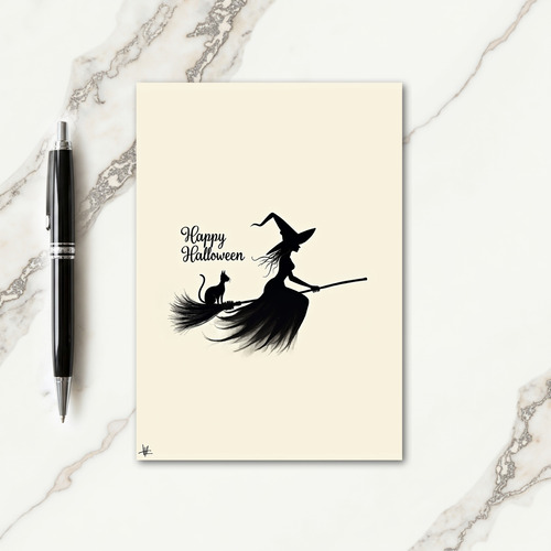 Happy Halloween Flying Figure Card