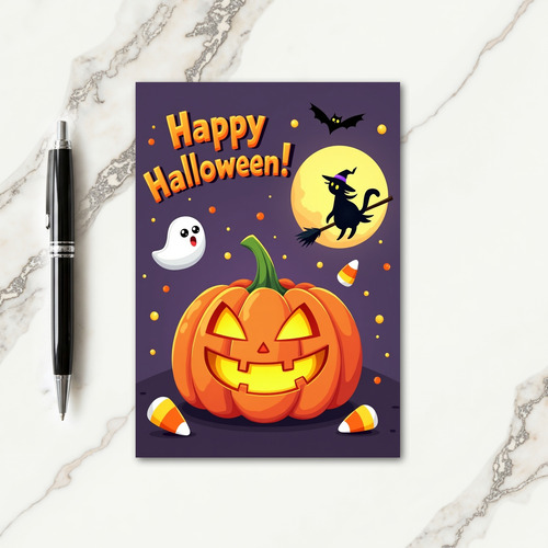 Happy Halloween Flying Friend Card thumbnail