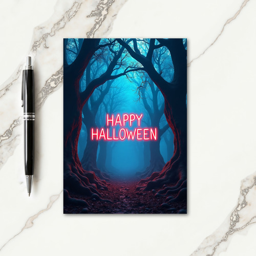 Happy Halloween Forest Path Card