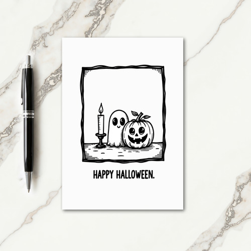 Happy Halloween Friendly Ghost Card thumbnail