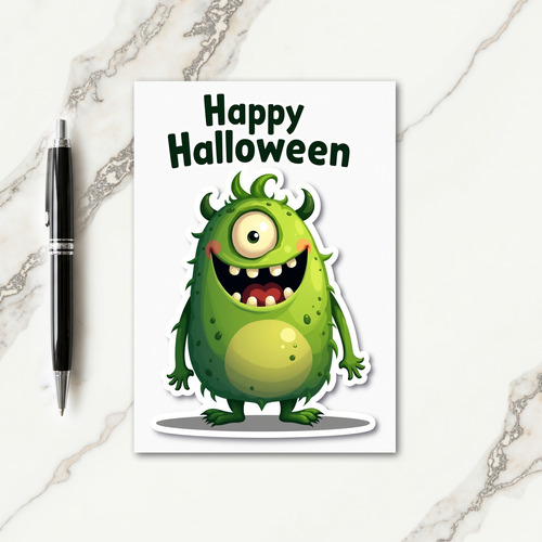 Happy Halloween Friendly Monster Card