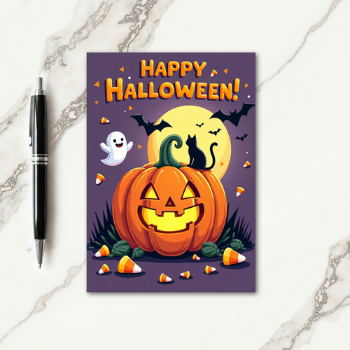 Happy Halloween Friendly Specter Card