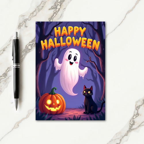Happy Halloween Ghost Card