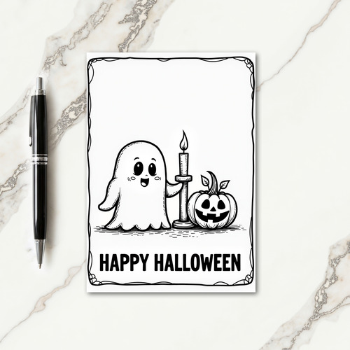 Happy Halloween Ghost Friend Card