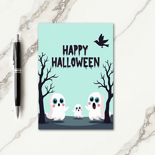 Happy Halloween Ghostly Family Card