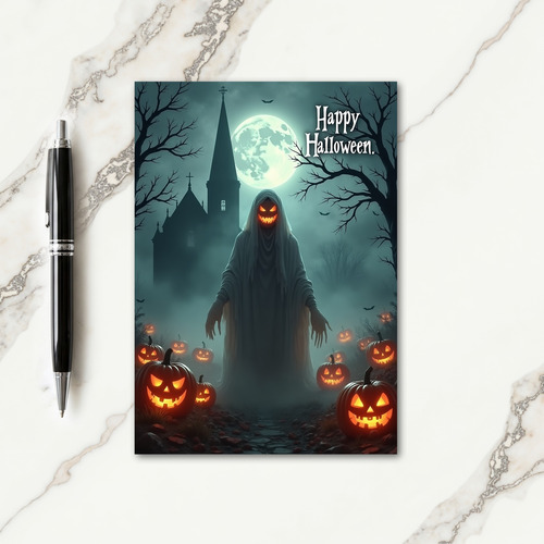 Happy Halloween Ghostly Glow Card