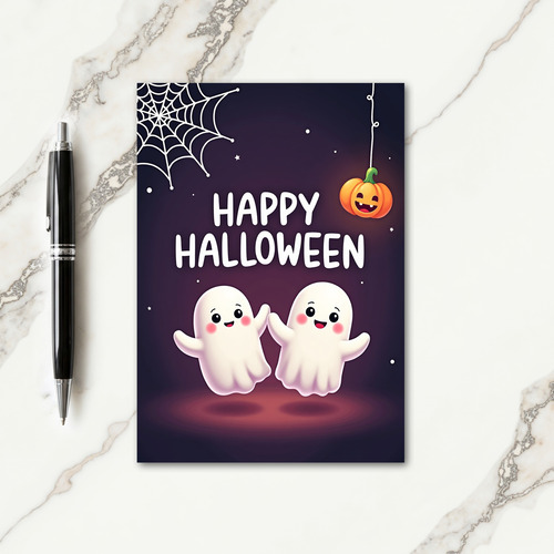 Happy Halloween Ghosts Card