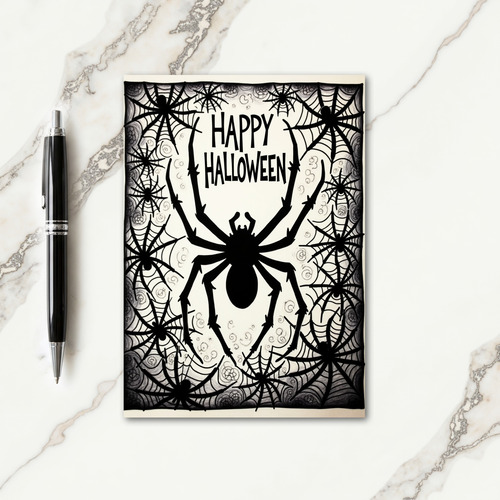 Happy Halloween Giant Spider Card