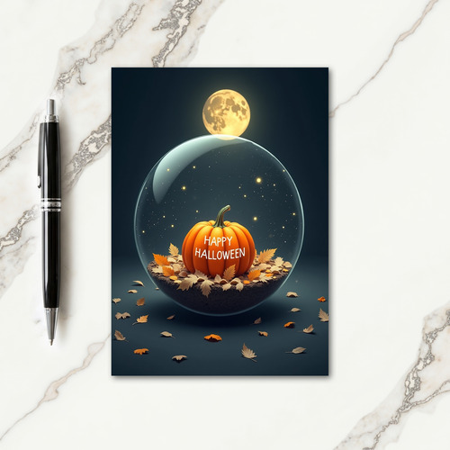 Happy Halloween Globe Card