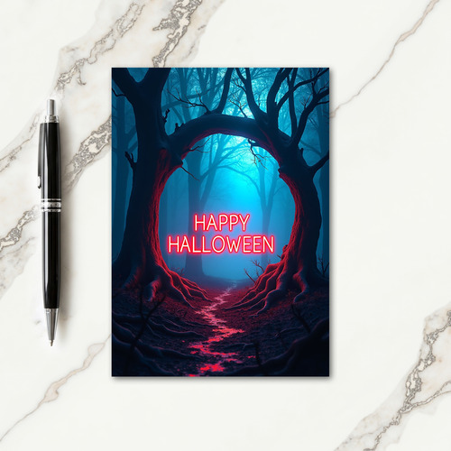Happy Halloween Glowing Arch Card
