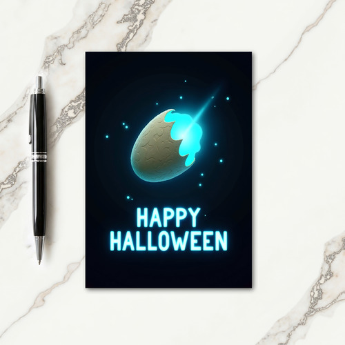 Happy Halloween Glowing Egg Card