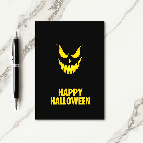 Happy Halloween Glowing Face Card