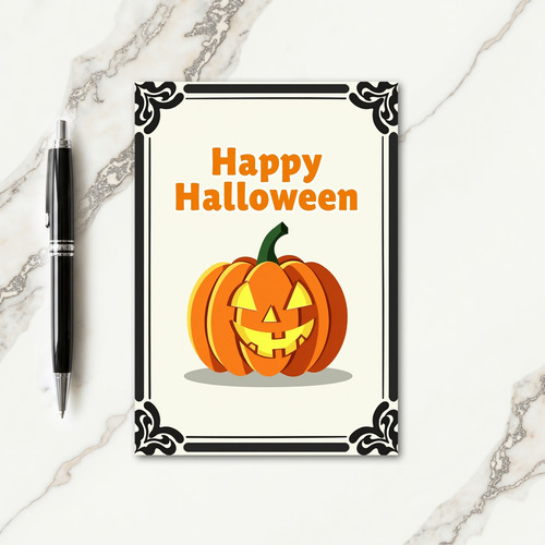 Happy Halloween Glowing Jack Card
