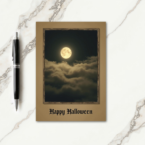 Happy Halloween Glowing Orb Card