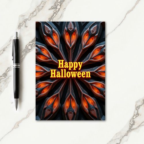 Happy Halloween Glowing Petals Card
