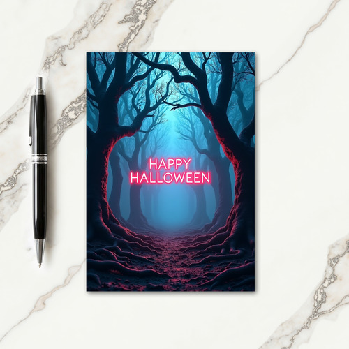 Happy Halloween Glowing Roots Card