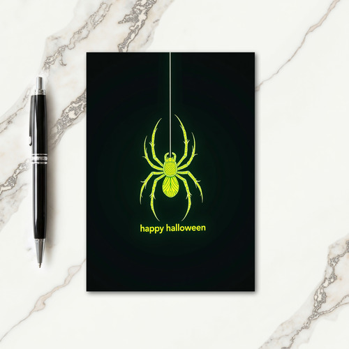 Happy Halloween Glowing Spider Card