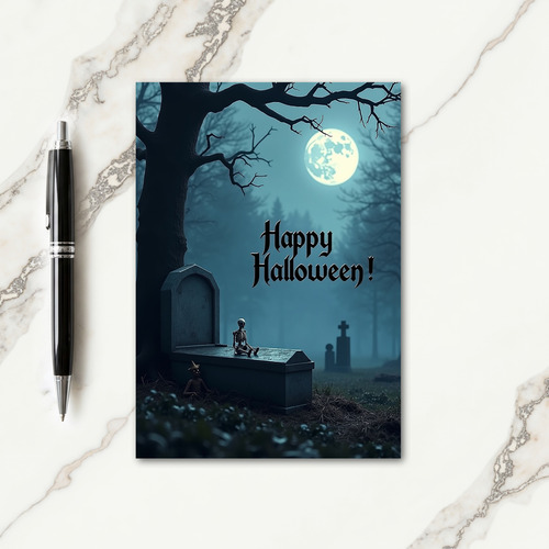 Happy Halloween Graveyard Card