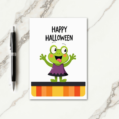 Happy Halloween Green Creature Card