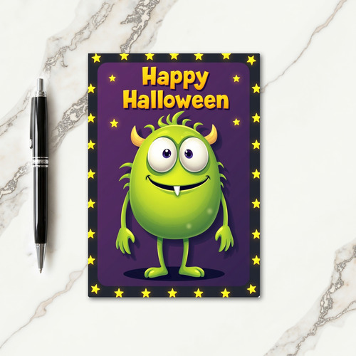Happy Halloween Green Friend Card