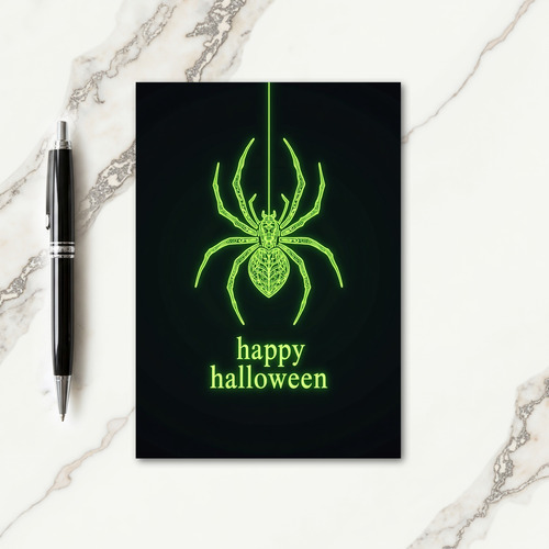 Happy Halloween Green Glow Card