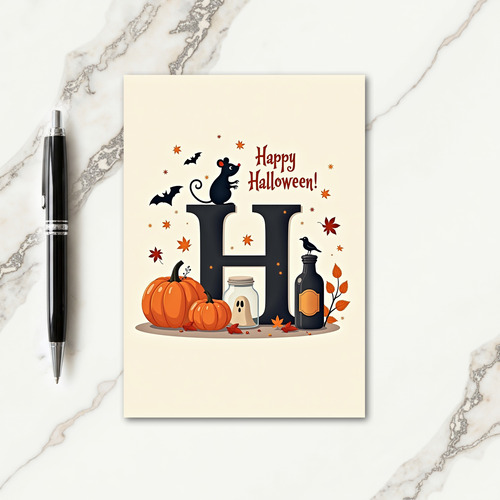 Happy Halloween H Card