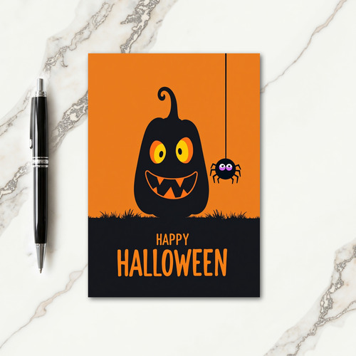 Happy Halloween Hanging Spider Card