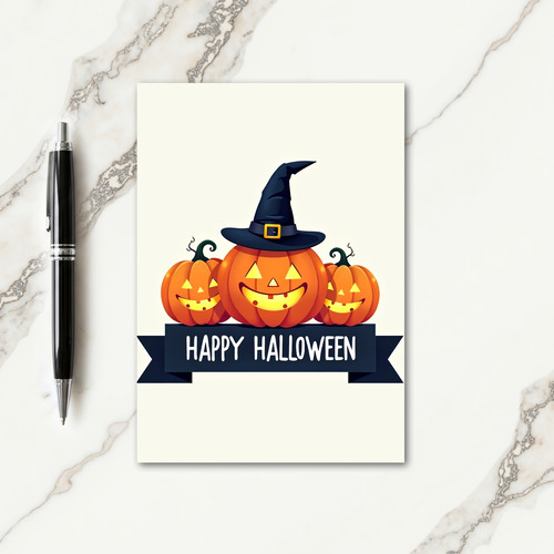 Happy Halloween Hat Gourd Card