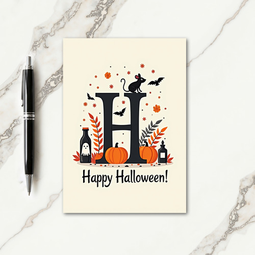 Happy Halloween Initial Card
