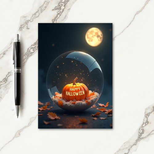 Happy Halloween Moonlit Sphere Card