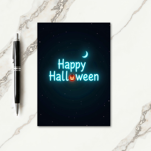 Happy Halloween Neon Card