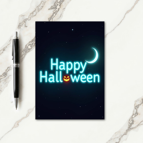 Happy Halloween Neon Glow Card