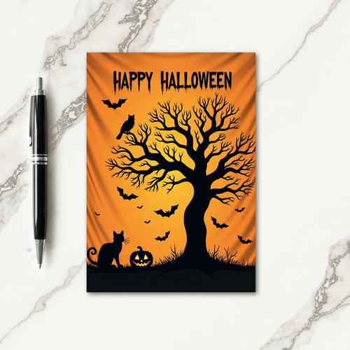 Happy Halloween Night Scene Card