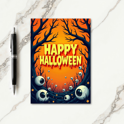 Happy Halloween Orange Sky Card thumbnail