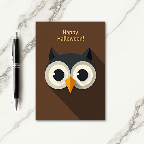 Happy Halloween Owl Gaze Card
