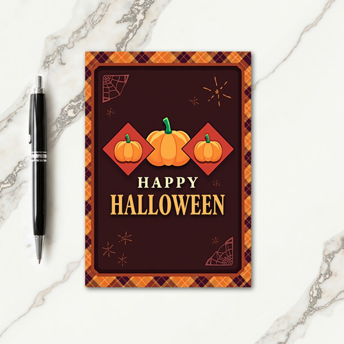 Happy Halloween Plaid Card