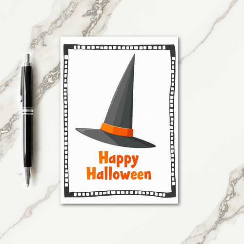 Happy Halloween Pointed Hat Card