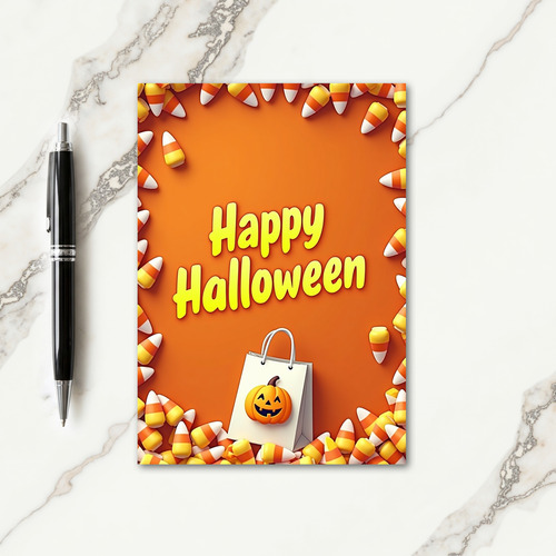 Happy Halloween Pumpkin Bag Card
