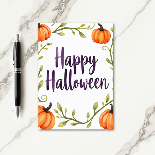 Happy Halloween Pumpkin Frame Card