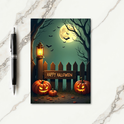 Happy Halloween Pumpkin Glow Card