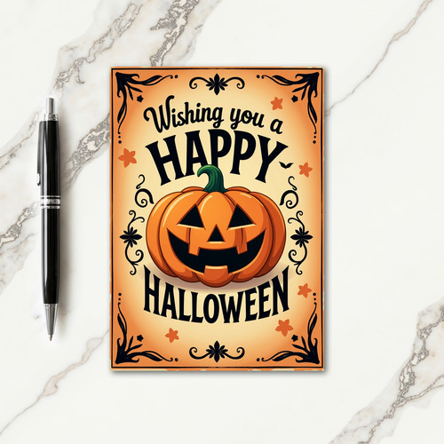 Happy Halloween Pumpkin Grin Card