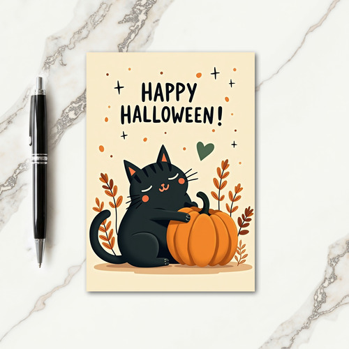 Happy Halloween Pumpkin Hug Card