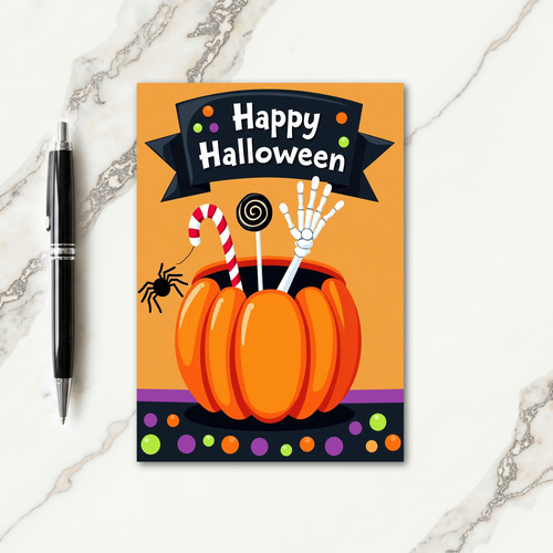 Happy Halloween Pumpkin Treat Card
