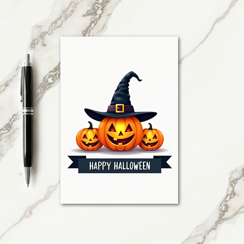 Happy Halloween Pumpkin Trio Card