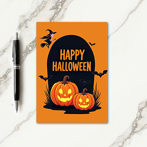 Happy Halloween Pumpkins Card