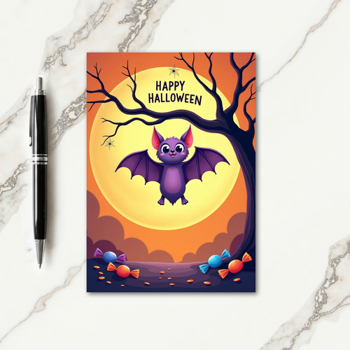 Happy Halloween Purple Card
